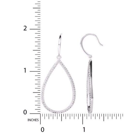 Believe By Brilliance Large Fine Silver Plated Hoop Earrings New With Box - Picture 3 of 6